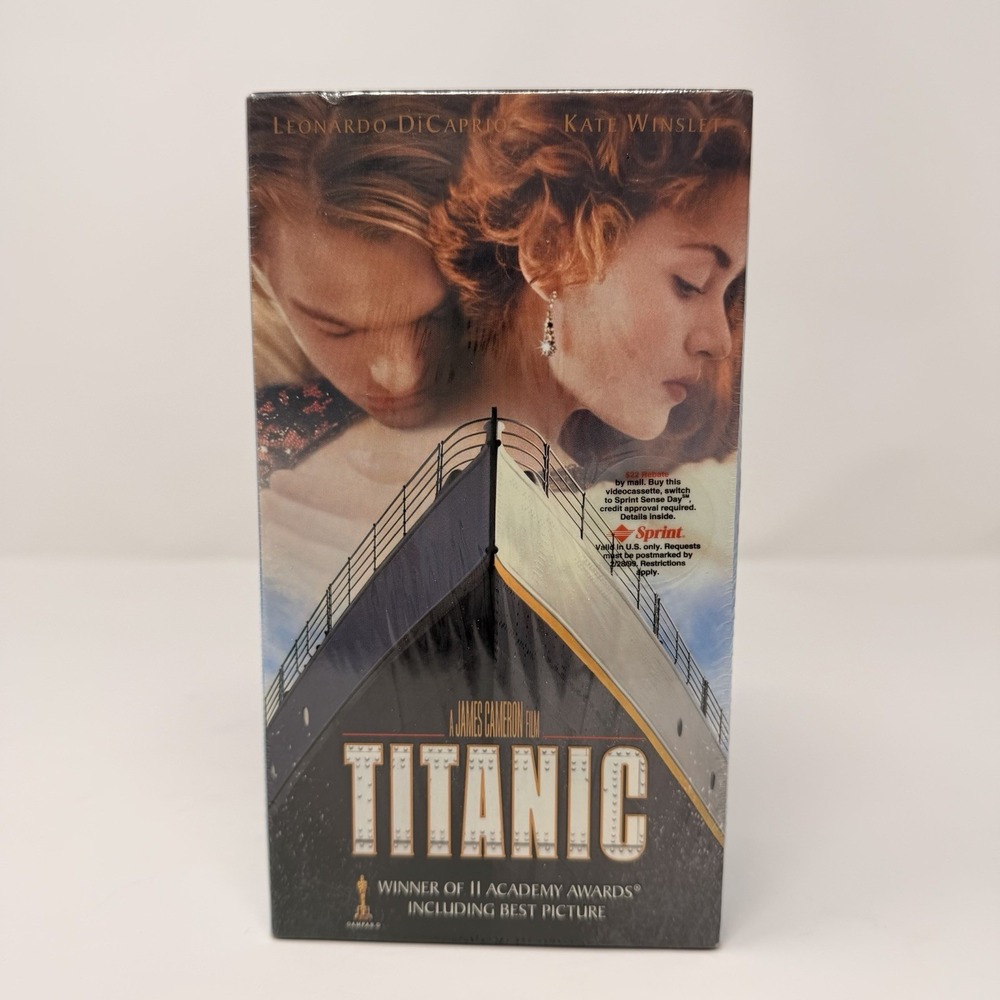 SEALED Titanic VHS 1998 - Paramount 2 Tape Set‎ w/ Sprint Sticker